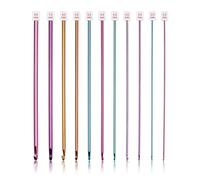 11pcs Tunisian Crochet Hooks Set - 2mm(B) to 8mm(L) Aluminum Afghan Knitting Needles 27cm/10.6inch Extra-Long Ergonomic Hooks for Beginners & Advanced Crocheters