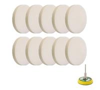 11Pcs Wool Felt Polishing Pad Set with Mandrel, 50mm Buffing and Grinding Wheels Compatible with Compatible with for Metal, Glass, Wood, Plastic and