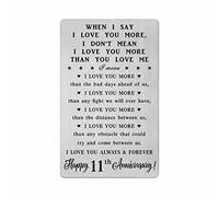 11th 11 Year Anniversary Card Gifts for Him Her, Steel Gifts for Men for 11th Anniversary, Eleventh Wedding Anniversary Wallet Card Gifts