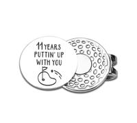 11th Anniversary Steel Gifts for Him Her Couple Golf Ball Marker Hat Clip | Steel Anniversary Day Gifts for Husband Wife Girlfriend Boyfriend Golf Accesories for Women Men Golfers Golf Lovers Christmas