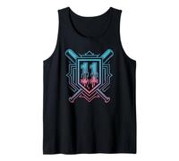 11th Birthday Boy Baseball Crossed Bats 11 Years Old Bday Tank Top