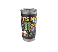 11th Birthday Boy Retro Video Game 11 Years Old Pixel Art Stainless Steel Insulated Tumbler