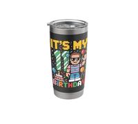 11th Birthday Boy Retro Video Game 11 Years Old Pixel Art Stainless Steel Insulated Tumbler