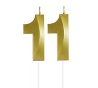 11th Birthday Candles for Cake - Gold Number Candle - Birthday Cake Topper for 11 Years Old Celebration - Anniversary Wedding Party Supplies Decorations