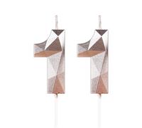 11th Birthday Candles for Cake,Rose Gold Number 11 Candle Decorations Birthday Party,3D Design Birthday Candle for Girls Boys 11th Birthday Theme Anniversary Supplie Decorations