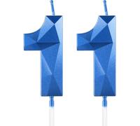 11th Birthday Candles for Cake,Royal Blue Number 11 Candle Decorations Birthday Party,3D Design Birthday Candle for Girls Boys 11th Birthday Theme Anniversary Supplie Decorations