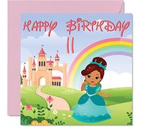 11th Birthday Card Girl, Princess Castle | Happy Birthday Card 11 Year Old Girl, Girls Cards for Her, 145mm Greeting for Daughter Niece Granddaughter Children
