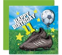 11th Birthday Cards for Boys - GOOOOOAAAALLLL! - Happy Birthday Card for 11 Year Old Boy Cousin Grandson Nephew Step Son, 145mm Bday Greeting Cards