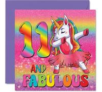 11th Birthday Cards for Girls - Fabulous Unicorn - Happy Birthday Card for 11 Year Old Girl Cousin Daughter Sister Goddaughter, 145mm Bday Greeting Cards