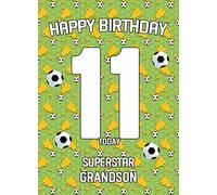 11th Birthday Football Card for Grandson