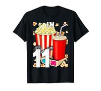 11th Birthday Movie Night Popcorn 11 Years Old Cinema T-Shirt