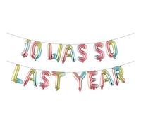 11th Birthday Multicolor 10 WAS SO LAST YEAR Balloon Banner - Happy 11th Birthday Party Decorations, Supplies and Favors - 11th Wedding Anniversary Decorations (10 WAS SO LAST YEAR Rainbow)