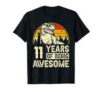 11th Birthday Shirt For Boys 11yr 11 Year Old Dinosaur T-Rex T-Shirt