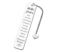 11th Steel Happy Anniversary Bookmark Gifts for Her Him 11 Year Anniversary Steel Gifts for Women Men 11 Years Silver Romantic Gift for Couples Wife Husband Couples Book Lovers Gift Metal Bookmarks