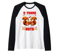 11th Wedding Anniversary 11-Year Driving Each Other Nuts Raglan Baseball Tee