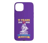 11th Wedding Anniversary 2015 To 2026 My Husband Is A Saint Case for iPhone 15 Plus