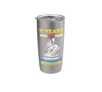 11th Wedding Anniversary 2015 to 2026 My Husband is A Saint Stainless Steel Insulated Tumbler