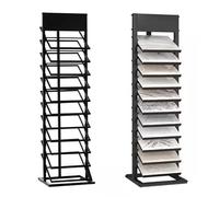 11Tier Metal Floor Tile Display Stand, Porcelain & Ceramic Tile Sample Holder for Showroom/Warehouse, Storage Rack Organizer with Tiered Shelves, Easy Access to Tile Samples