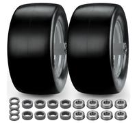 11x 6.00-5 Flat Free Tire, 2 Pack Zero Turn Front Mower Tires, 11x6.00-5 Solid Lawn Mower Tire with 3/4" or 5/8" & 1/2" Bearings, 450lbs, 6"- 8" Centered Hub for Bad Boy/Cub Cadet Lawn Mowers