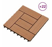 11x Decking Tiles WPC Interlocking Floor Deck Tile 1 sqm Multi Colours vidaXL