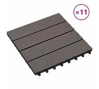 vidaXL 11x WPC Tiles 30x30cm 1m² Brown Water Resistant Floor Decking Boards