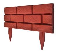 11x Garden Lawn Fencing Divider Brick Design Edging Farm Yard Border vidaXL