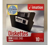 11x IMATION Floppy Disks 2HD 3.5" 1.44Mb IBM Formatted Diskettes Pack Sealed NEW