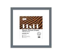 11x11 Grey Picture Frame with Mount for 9x9 Photos, Prints - Modern Square Wall Frame, 1 Pack