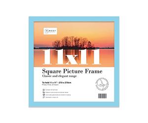 11x11 Inch Light Blue Square Thin Photo Frame Wall Mountable Thin Picture Frame Standard Square Photograph Size, 11" X 11"(28 X 28cm)