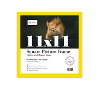 11x11 Inch Yellow Square Thin Photo Frame Wall Mountable Thin Picture Frame Standard Square Photograph Size, 11" X 11"(28 X 28cm)
