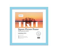 11X11" Light Blue Picture Frame - 11X11" Square Frame With 10X10" Mount For 11X11"/10X10" Pictures Moderrn Style Thin Edge, 1 Pack