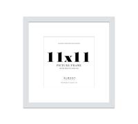11x11 Light Grey Picture Frame with Mount for 9x9 Photos, Prints - Modern Square Wall Frame, 1 Pack
