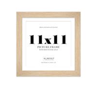 11x11" Oak Square Frame With Mount for 10x10" Pictures 28mm Edge Frame Display with Wall Hooks and Kickstand, 1 Pack