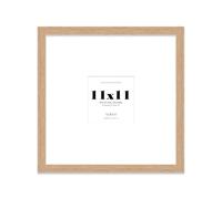 11x11" Square Picture Frame, Display Pictures 7x7" With Mat or 11x11" Without Mat, Wall Hanging & Free Standing Photo Frame, Oak, 1 Pack