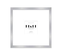 11x11" Square Picture Frame, Display Pictures 7x7" With Mat or 11x11" Without Mat, Wall Hanging & Free Standing Photo Frame, Silver, 1 Pack