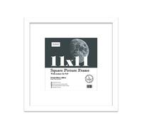 11x11 White Picture Frame with Mount for 9x9 Photos, Prints - Modern Square Wall Frame, 1 Pack