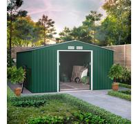 (11x14, Dark Green) BillyOh Ranger Apex Metal Shed With Foundation Kit