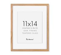 11x14 Picture Frame, Solid Oak Wood 11"x14" Photo Frame, 11 x 14 Frame for Wall, 11 x 14 Picture Frame With Mat for 8x10, Real Tempered Glass, 11 by 14 Wood Frame (Natural Oak Color, 1 Pack)