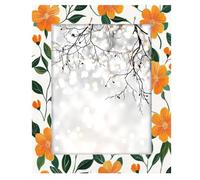 11x14inch Photo Frame Wooden Photo Display,Stand Tabletop and Wall Mounting Wood Picture Frames Orange Flowers Green Leaves Plant