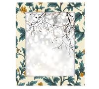 11x14inch Photo Frame Wooden Photo Display,Stand Tabletop and Wall Mounting Wood Picture Frames Vintage Flowers Green Leaf