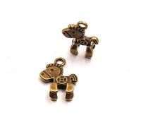 11X15mm Alloy Double Sided 3D Pony Charms For Jewelry Making DIY Handmade Small Animal Pendant