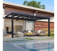 11x17 Palram Canopia Stockholm Grey Clear Patio Cover Roof Blinds Bundle