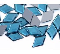 11x18mm Flat Back Diamond Acrylic Rhinestones Plastic Gems for Jewelry Making Costume Jewels Cosplay Embelishments - 35 Pieces (Blue Aqua H107)
