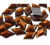 11x18mm Flat Back Diamond Acrylic Rhinestones Plastic Gems for Jewelry Making Costume Jewels Cosplay Embelishments - 35 Pieces (Brown Smokey Topaz H113)