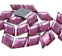 11x18mm Flat Back Diamond Acrylic Rhinestones Plastic Gems for Jewelry Making Costume Jewels Cosplay Embelishments - 35 Pieces (Pink Rose H112)