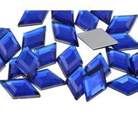 11x18mm Flat Back Diamond Acrylic Rhinestones Plastic Gems for Jewelry Making Costume Jewels Cosplay Embelishments - 35 Pieces (Blue Sapphire H104)