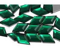 11x18mm Flat Back Diamond Acrylic Rhinestones Plastic Gems for Jewelry Making Costume Jewels Cosplay Embelishments - 35 Pieces (Green Emerald h106)