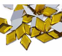 11x18mm Flat Back Diamond Acrylic Rhinestones Plastic Gems for Jewelry Making Costume Jewels Cosplay Embelishments - 35 Pieces (Gold Topaz H107)