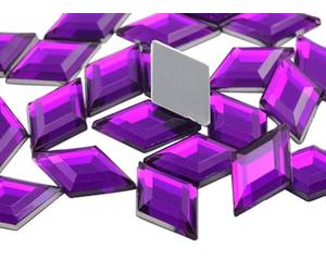 11x18mm Flat Back Diamond Acrylic Rhinestones Plastic Gems for Jewelry Making Costume Jewels Cosplay Embelishments - 35 Pieces (Purple Amethyst H105)