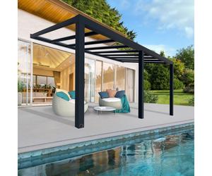 11x19 Palram Canopia Stockholm Grey Clear Patio Cover